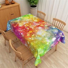 Aperturee - Colorful Light Spots Bokeh Rectangle Tablecloth