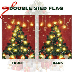 Aperturee - Colorful Lighted Christmas Tree Red Garden Flag