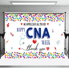 Aperturee - Colorful Medical Equipment Happy Cna Week Backdrop