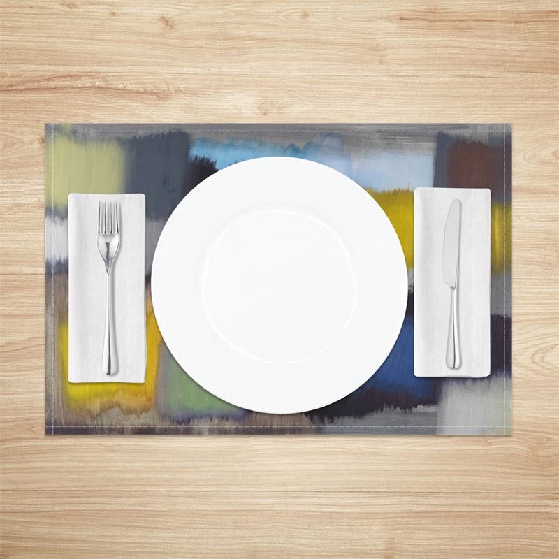 Aperturee - Colorful Morden Abstract Painting Set Of 4 Placemats