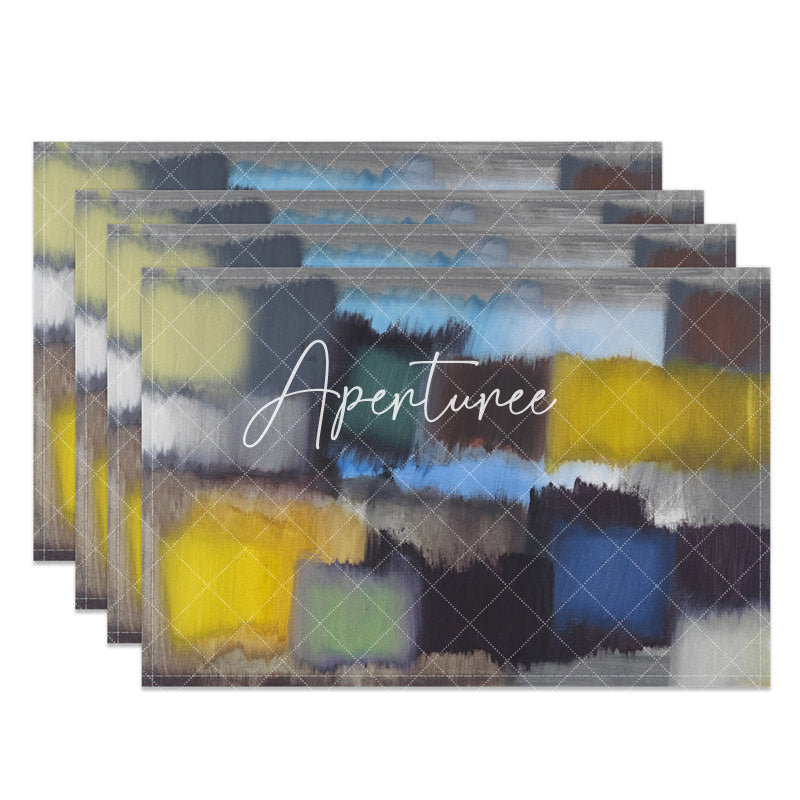 Aperturee - Colorful Morden Abstract Painting Set Of 4 Placemats