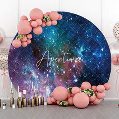 Aperturee - Colorful Mysterious Universe Round Birthday Backdrop