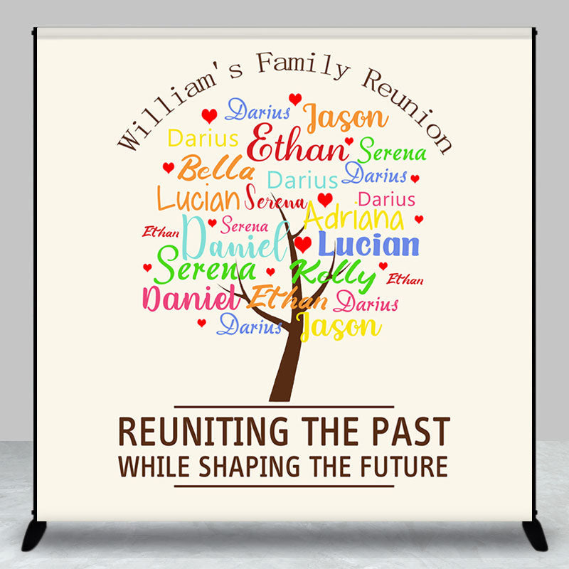 Aperturee - Colorful Name Tree Custom Family Reunion Backdrop