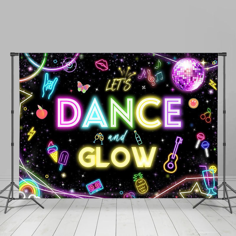 Aperturee - Colorful Neon Lights Sequin Ball Star Dance Backdrop