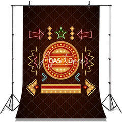 Aperturee - Colorful Neon Stars Arrow Casino Birthday Backdrop