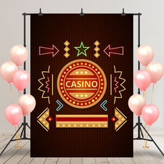 Aperturee - Colorful Neon Stars Arrow Casino Birthday Backdrop