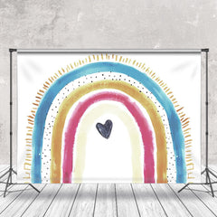 Aperturee - Colorful Paint Rainbow Birthday Cake Smash Backdrop