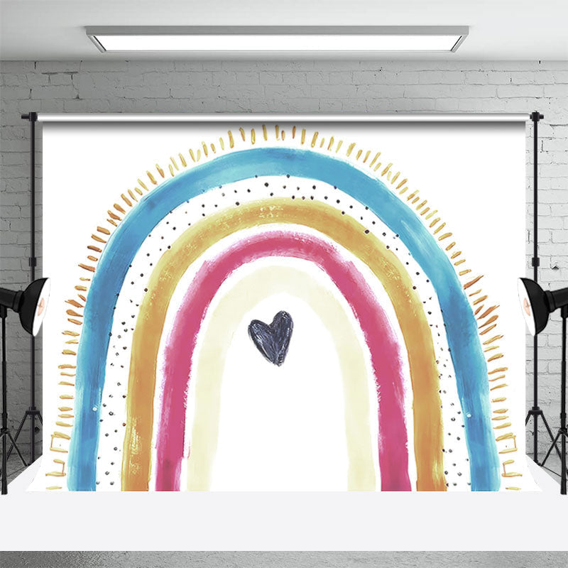 Aperturee - Colorful Paint Rainbow Birthday Cake Smash Backdrop