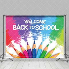 Aperturee - Colorful Painting Welcome Back To School Backdrop