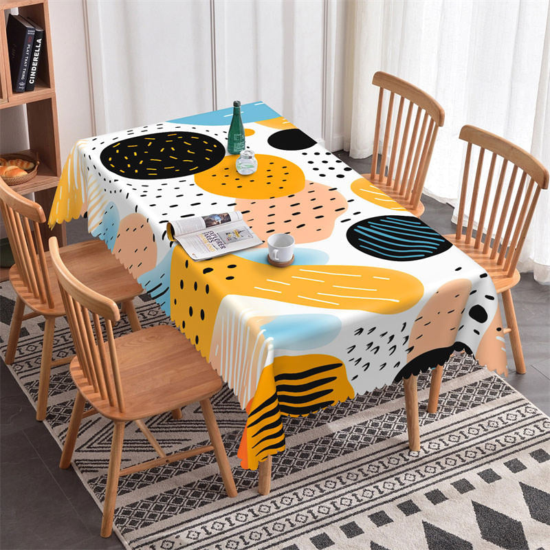 Aperturee - Colorful Pattern Spots Modern Rectangle Tablecloth