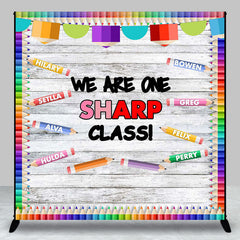 Aperturee - Colorful Pencil One Sharp Class Custom Name Backdrop