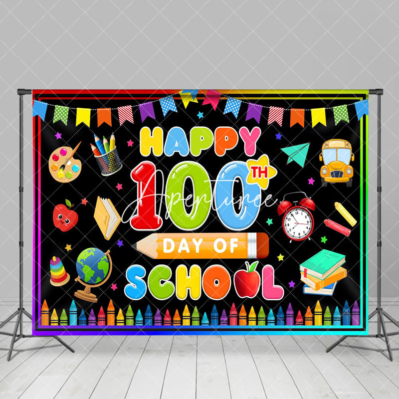 Aperturee - Colorful Pencils Back To School 100th Day Backdrop