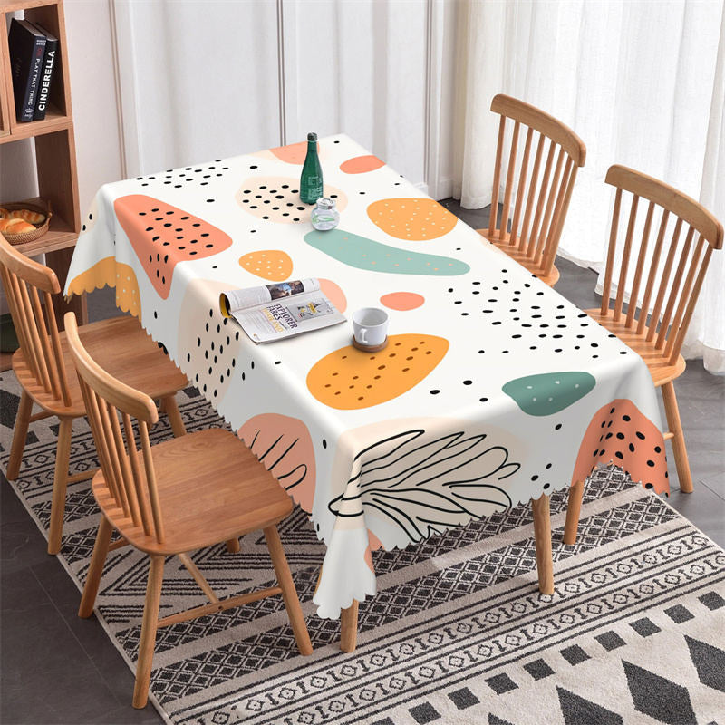 Aperturee - Colorful Prints Black Spots Rectangle Tablecloth