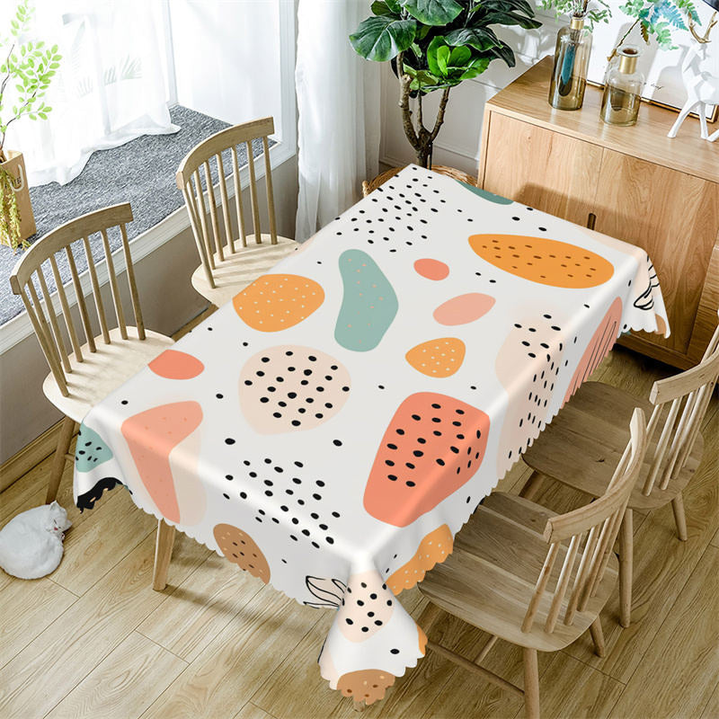 Aperturee - Colorful Prints Black Spots Rectangle Tablecloth