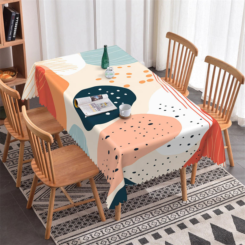 Aperturee - Colorful Prints Dots Modern Rectangle Tablecloth