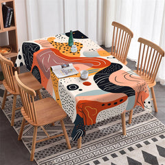 Aperturee - Colorful Prints Lines Abstract Rectangle Tablecloth