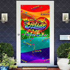 Aperturee - Colorful Rainbow Ribbon Love Pride Month Door Cover