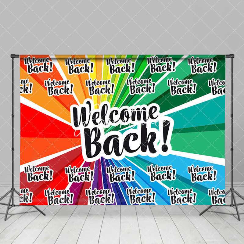 Aperturee - Colorful Rainbow Welcome Back To School Backdrop