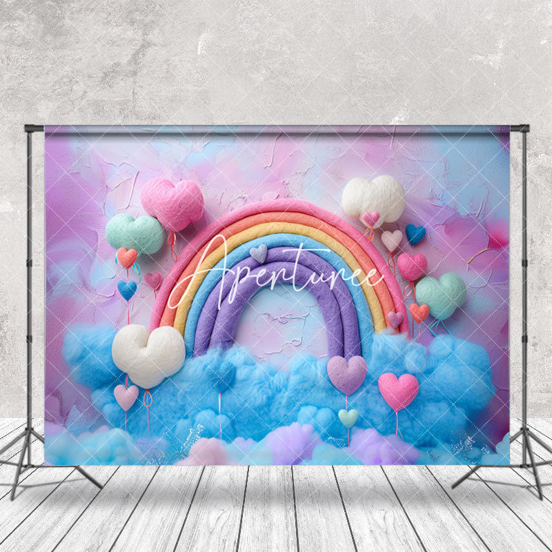 Aperturee - Colorful Rainbow Woolen Cake Smash Photo Backdrop