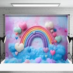 Aperturee - Colorful Rainbow Woolen Cake Smash Photo Backdrop