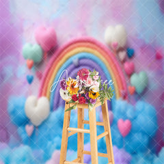 Aperturee - Colorful Rainbow Woolen Cake Smash Photo Backdrop