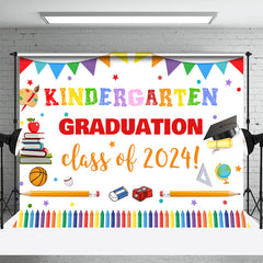 Aperturee - Colorful Sationeries Kindergarden Grad Photo Backdrop