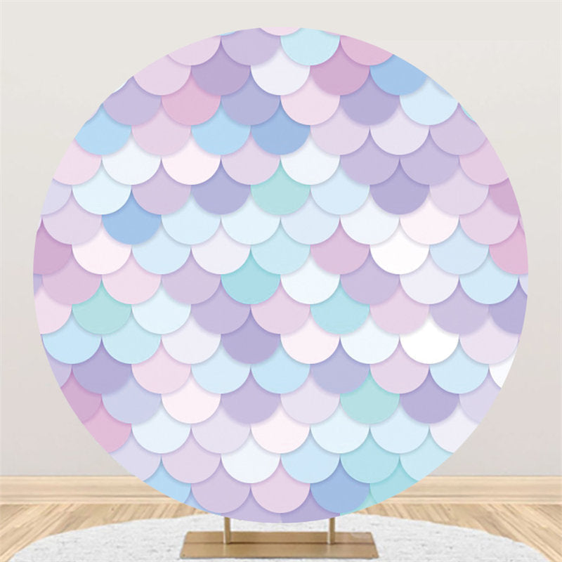 Aperturee Colorful Scales Mermaid Theme Circle Event Backdrop