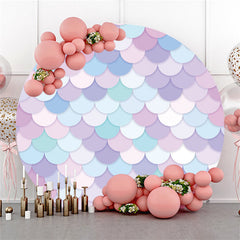 Aperturee Colorful Scales Mermaid Theme Circle Event Backdrop