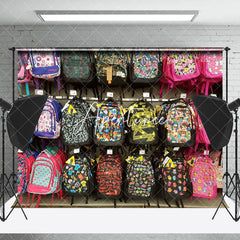 Aperturee - Colorful School Bag Shop Photo Back To School Backdrop