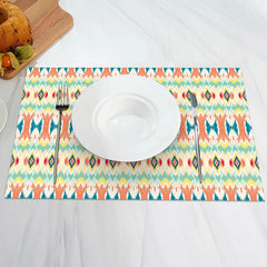 Aperturee - Colorful Seamless Pattern Dining Set Of 4 Placemats