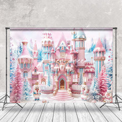 Aperturee - Colorful Snowy Castle Soldier Christmas Backdrop