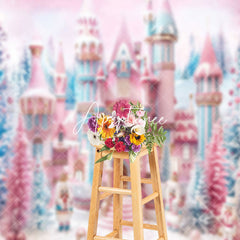 Aperturee - Colorful Snowy Castle Soldier Christmas Backdrop