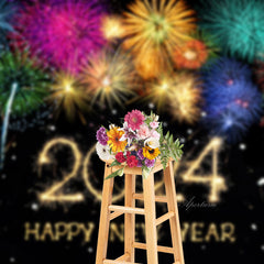 Aperturee - Colorful Spark 2024 Happy New Year Party Backdrop