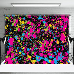 Aperturee - Colorful Splashing Ink Black Photo Booth Backdrop