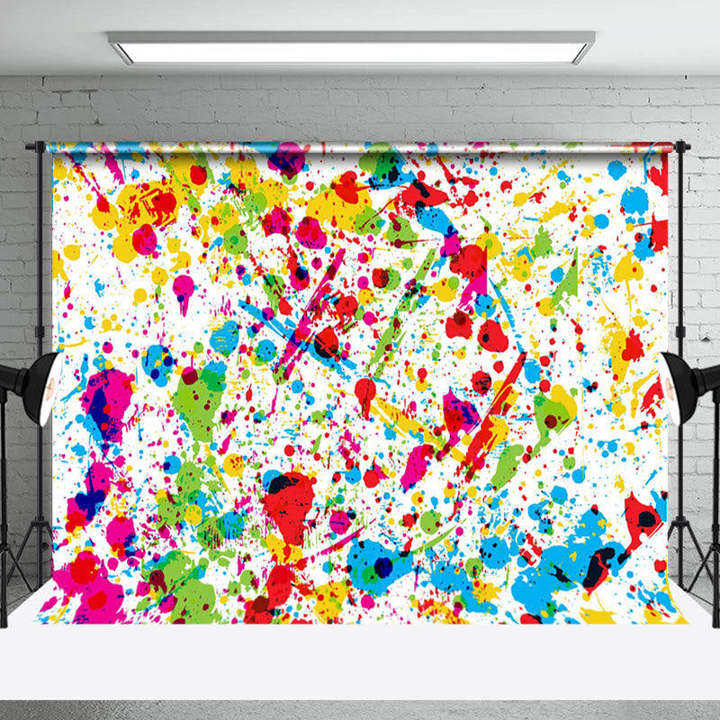 Aperturee - Colorful Splashing Ink Graffiti Wall Photo Backdrop