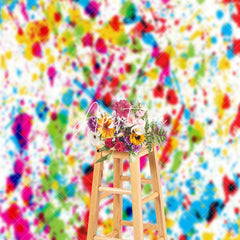 Aperturee - Colorful Splashing Ink Graffiti Wall Photo Backdrop