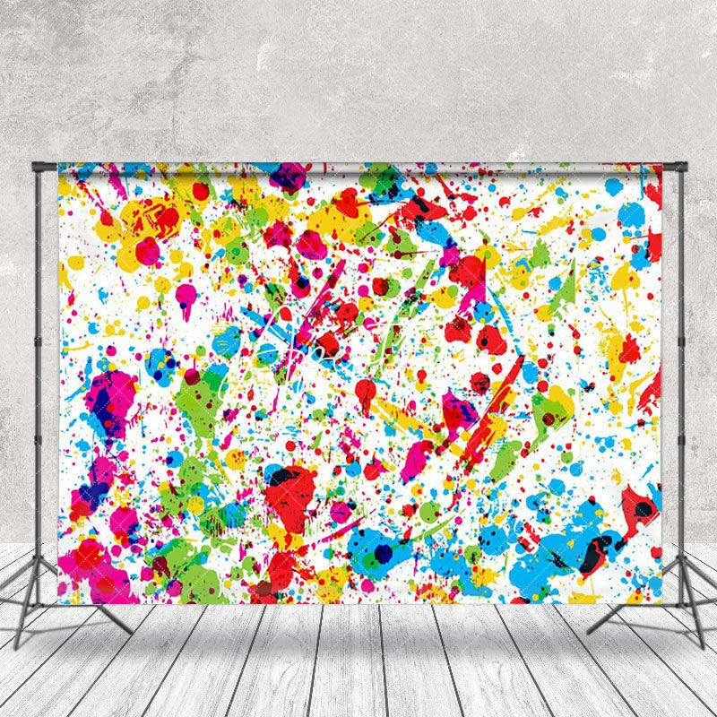 Aperturee - Colorful Splashing Ink Graffiti Wall Photo Backdrop