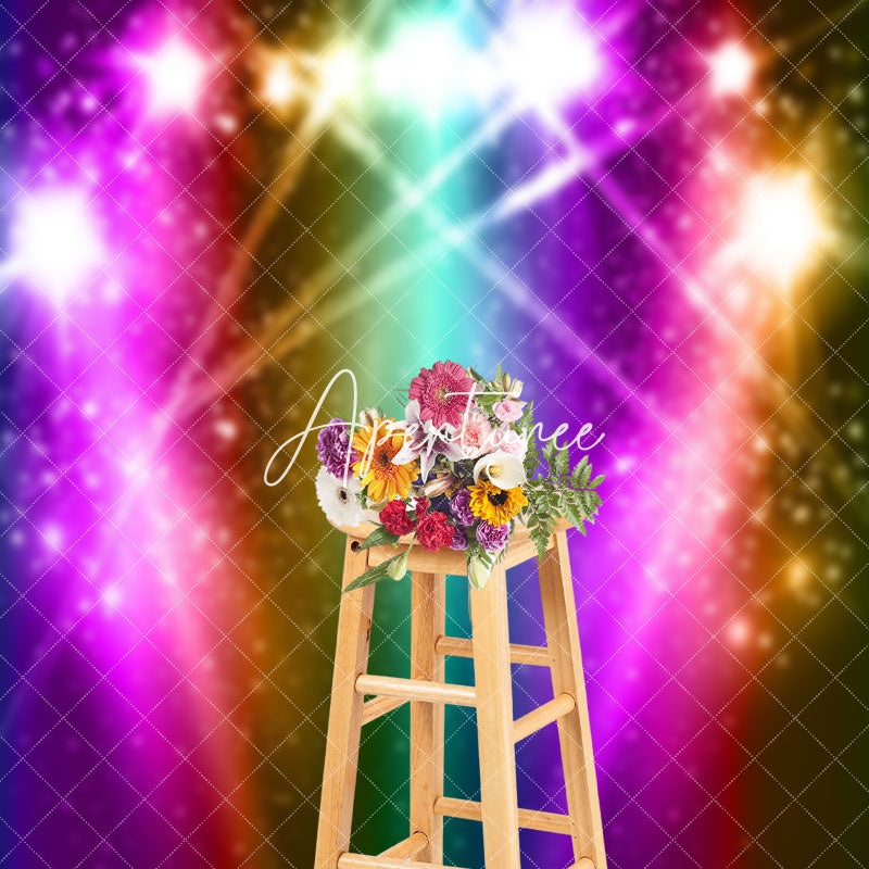 Aperturee - Colorful Spotlight Disco Musical Cake Smash Backdrop