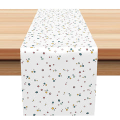 Aperturee - Colorful Spots Patterns White Simple Table Runner