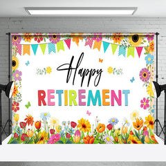 Aperturee - Colorful Spring Flowers Happy Retirement Backdrop