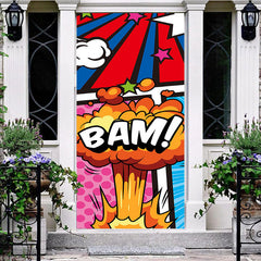 Aperturee - Colorful Star Stripe Cartoon Bam Birthday Door Cover