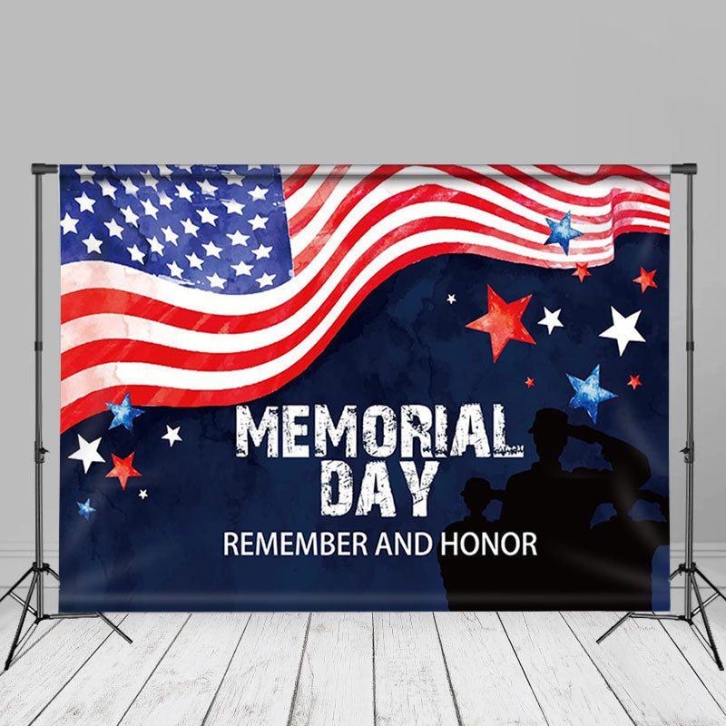 Aperturee - Colorful Stars USA Flag Memoridal Day Backdrop For Photo