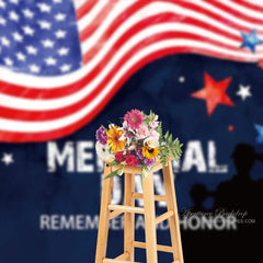 Aperturee - Colorful Stars USA Flag Memoridal Day Backdrop For Photo