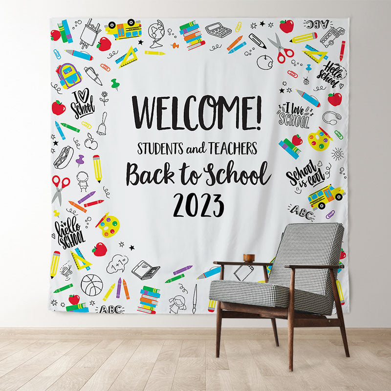 Aperturee - Colorful Stationeries 2023 Back To School Backdrop