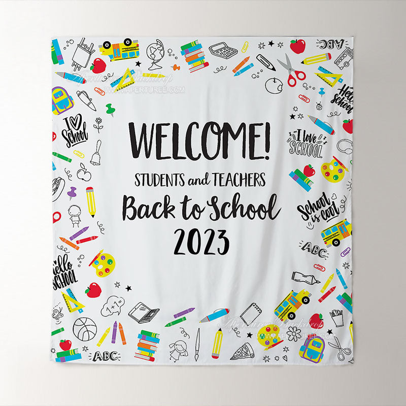 Aperturee - Colorful Stationeries 2023 Back To School Backdrop