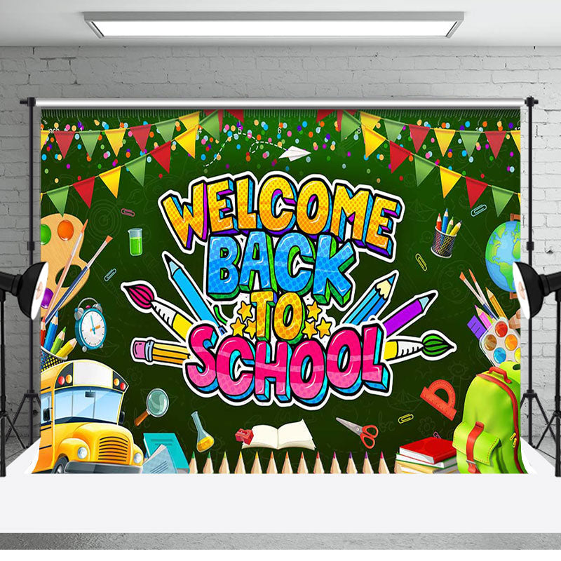 Aperturee - Colorful Stationery Welcome Back To School Backrop