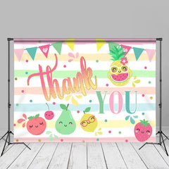 Aperturee - Colorful Stripes Fruits Thanks Mothers Day Backdrop