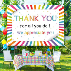 Aperturee - Colorful Stripes Teacher Appreciation Week Backdrop