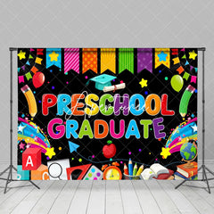 Aperturee - Colorful Study Stuff Star Apple Graduation Backdrop