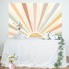 Aperturee - Colorful Sunshine Lines Boho Birthday Party Backdrop